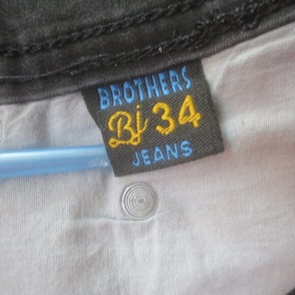 Super Skinny Black Caterpillar Jeans by Brothers Jeans - Size 34 x 30 Men's. - Picture 11 of 14